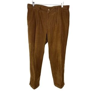 Bills Khakis Men's Pleated Corduroy Pants Brown Waist 38 Made in USA D12